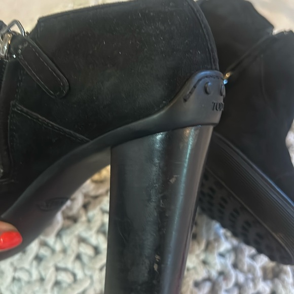 Tod's Black Suede Ankle Boots Size 7 - Picture 5 of 16